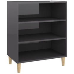 Credenza buffet cassettiera mobile contenitore organizer cucina soggiorno soggiorno lucido 57 x 35 x 70 cm derivati del legno grigio