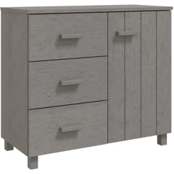 Credenza buffet cassettiera mobile contenitore organizer cucina soggiorno luminoso 90 x 40 x 80 cm legno massello di pino grigio