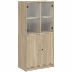 Questa credenza alta offre una soluzione ideale per organizzare i tuoi libri e aggiungerà un tocco di fascino moderno alla tu ...