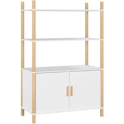 Credenza, credenza, cassettiera, mobiletto, organizer, cucina, soggiorno, soggiorno, alta, 80 x 40 x 121 cm, in mdf bianco