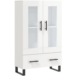Credenza cassettiera cassettiera mobile contenitore organizer cucina soggiorno soggiorno lucido 69,5 x 31 x 115 cm pannelli compositi bianco