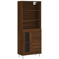 Buffet credenza cassettiera mobile contenitore organizer cucina soggiorno soggiorno alto 69,5 x 34 x 180 cm derivati del legno marrone