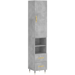 Credenza buffet cassettiera mobile contenitore organizer cucina soggiorno soggiorno alto 34,5 x 34 x 180 cm multistrato grigio