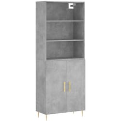 Credenza buffet cassettiera mobile contenitore organizer cucina soggiorno soggiorno alto 69,5 x 34 x 180 cm multistrato grigio