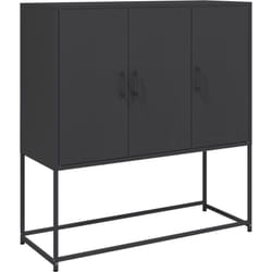 Credenza cassettiera cassettiera mobile contenitore organizer cucina soggiorno soggiorno alto 100,5 x 39 x 107 cm acciaio nero
