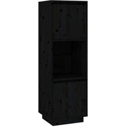 Buffet credenza cassettiera mobile contenitore organizer cucina soggiorno soggiorno alto 38 x 35 x 117 cm legno massello di pino nero