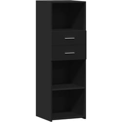 Credenza, credenza, cassettiera, mobiletto, organizer, cucina, soggiorno, soggiorno, alta 40 x 42,5 x 124 cm, in MDF nero