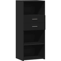 Credenza, credenza, cassettiera, mobiletto, organizer, cucina, soggiorno, soggiorno, alta 50 x 42,5 x 124 cm, pannello in mdf nero