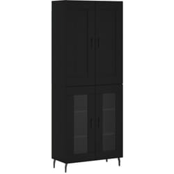 Buffet credenza cassettiera mobile contenitore organizer cucina soggiorno soggiorno alto 69,5 x 34 x 180 cm legno composito nero