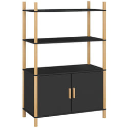 Credenza credenza cassettiera mobiletto portaoggetti organizer cucina soggiorno soggiorno alta 80 x 40 x 121 cm legno composito nero