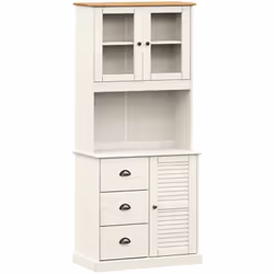 Questa splendida credenza alta aggiunge un fascino elegante ai tuoi interni esistenti! Legno di pino massiccio: il legno di p ...