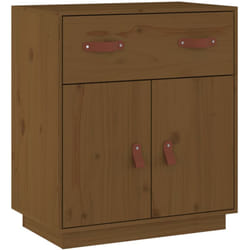 Credenza buffet cassettiera mobile contenitore organizer cucina soggiorno soggiorno 65,5 x 40 x 75 cm legno massello di pino marrone