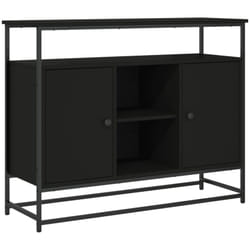 Credenza buffet cassettiera mobile contenitore organizer cucina soggiorno soggiorno 100 x 35 x 80 cm pannelli di mdf nero