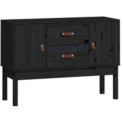 Credenza buffet cassettiera mobile contenitore organizer cucina soggiorno soggiorno 110 x 40 x 78 cm legno massello di pino nero