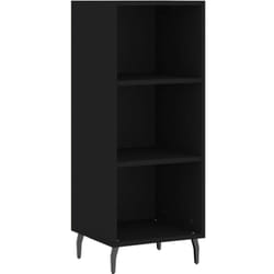 Credenza buffet cassettiera mobile contenitore organizer cucina soggiorno soggiorno 34,5 x 32,5 x 90 cm pannelli di mdf nero