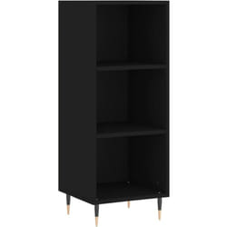 Credenza buffet cassettiera mobile contenitore organizer cucina soggiorno soggiorno 34,5 x 32,5 x 90 cm pannelli di mdf nero
