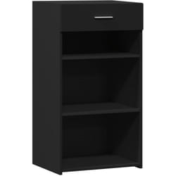 Credenza buffet cassettiera mobile contenitore organizer cucina soggiorno soggiorno 50 x 42,5 x 93 cm pannelli di mdf nero