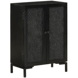 Credenza buffet cassettiera mobile contenitore organizer cucina soggiorno soggiorno 55 x 30 x 77 cm legno massello di mango e ferro nero