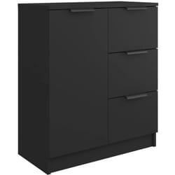 Credenza buffet cassettiera mobile contenitore organizer cucina soggiorno soggiorno 60 x 30 x 70 cm pannelli di mdf nero