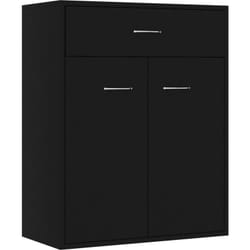 Credenza buffet cassettiera mobile contenitore organizer cucina soggiorno soggiorno 60 x 30 x 75 cm pannelli di mdf nero