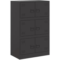 Credenza buffet cassettiera mobile contenitore organizer cucina soggiorno soggiorno 67 x 39 x 107 cm acciaio nero