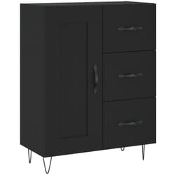 Credenza buffet cassettiera mobile contenitore organizer cucina soggiorno soggiorno 69,5 x 34 x 90 cm pannelli di mdf nero