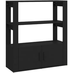 Credenza buffet cassettiera mobile contenitore organizer cucina soggiorno soggiorno 80 x 30 x 90 cm pannelli di MDF nero