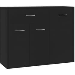 Credenza buffet cassettiera mobile contenitore organizer cucina soggiorno soggiorno 88 x 30 x 70 cm pannelli di mdf nero