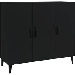 Credenza buffet cassettiera mobile contenitore organizer cucina soggiorno soggiorno 90 x 34 x 80 cm pannelli di mdf nero