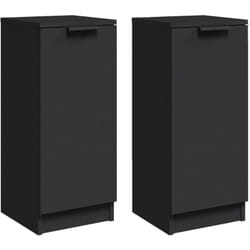 Credenza buffet cassettiera mobile contenitore organizer cucina soggiorno soggiorni set da 2 30 x 30 x 70 cm pannelli di mdf nero