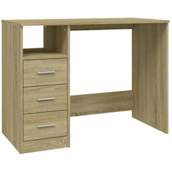 Scrivania tavolo postazione di lavoro mobile per computer studio con cassetti rovere Sonoma 102 x 50 x 76 cm derivati del legno marrone