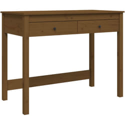 Helloshop26 - Scrivania tavolo postazione computer mobile studio con cassetti miele 100 x 50 x 78 cm in legno massello di pino marrone