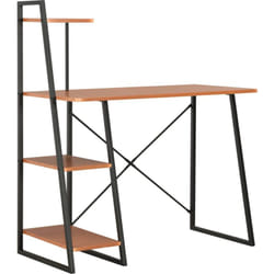 Helloshop26 - Scrivania tavolo postazione di lavoro mobile per computer studio con ripiano e 102 x 50 x 117 cm marrone