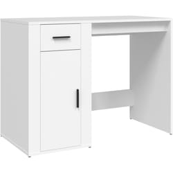 Helloshop26 - Scrivania tavolo postazione di lavoro mobile per computer studio 100 x 49 x 75 cm in mdf bianco