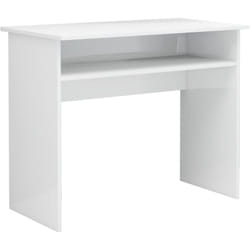 Helloshop26 - Scrivania tavolo postazione di lavoro mobile per computer studio lucido 90 x 50 x 74 cm in mdf bianco