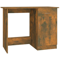 Helloshop26 - Scrivania tavolo postazione di lavoro mobile per computer studio it rovere affumicato 100 x 50 x 76 cm pannelli in mdf marrone