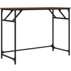 Helloshop26 - Tavolo da scrivania, postazione di lavoro, mobile per computer, studia legno di rovere e acciaio verniciato a polvere marrone