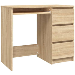 Helloshop26 - Scrivania tavolo postazione di lavoro mobile per computer studio rovere Sonoma 90 x 45 x 76 cm truciolare marrone