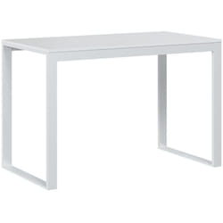 Helloshop26 - Scrivania tavolo postazione di lavoro mobile per computer studio per computer 110 x 60 x 73 cm Truciolare bianco