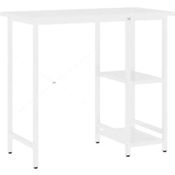 Helloshop26 - Scrivania tavolo postazione di lavoro mobile per computer studio per computer 80 x 40 x 72 cm mdf e metallo bianco