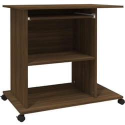 Scrivania tavolo postazione di lavoro mobile per computer studio per computer rovere 80 x 50 x 75 cm pannelli in mdf marrone