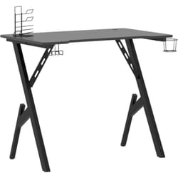 Helloshop26 - Scrivania Tavolo Postazione di lavoro Mobili per computer Studio it Gaming con Gambe a y 90 x 60 x 75 cm Nero