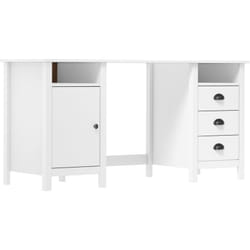 Scrivania tavolo postazione di lavoro mobile per computer studio it Hill 150 x 50 x 74 cm in legno massello di pino bianco