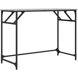 Helloshop26 - Scrivania tavolo postazione di lavoro mobile per computer studio it Legno ingegnerizzato di Sonoma e acciaio verniciato a polvere grigio