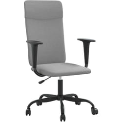 Helloshop26 - Sedia poltrona computer seduta da ufficio studio regolabile in altezza tessuto grigio chiaro