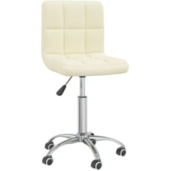 Helloshop26 - Sedia poltrona girevole seduta computer ufficio studio tessuto crema