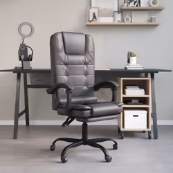 Caratterizzata da un design minimalista, questa poltrona da ufficio reclinabile massaggiante alla moda combina eleganza e com ...