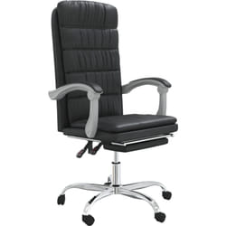 Helloshop26 - Sedia poltrona girevole sedile reclinabile da ufficio computer studio in similpelle nera