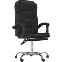 Helloshop26 - Sedia poltrona girevole sedile reclinabile da ufficio computer studio in similpelle nera