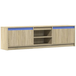 Helloshop26 - Mobile tv multimediale scaffale tv televisione buffet sala da pranzo soggiorno camera da letto con led rovere Sonoma 180 x 34 x 50 cm